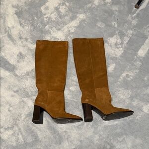 Zara Brown Heeled Boots